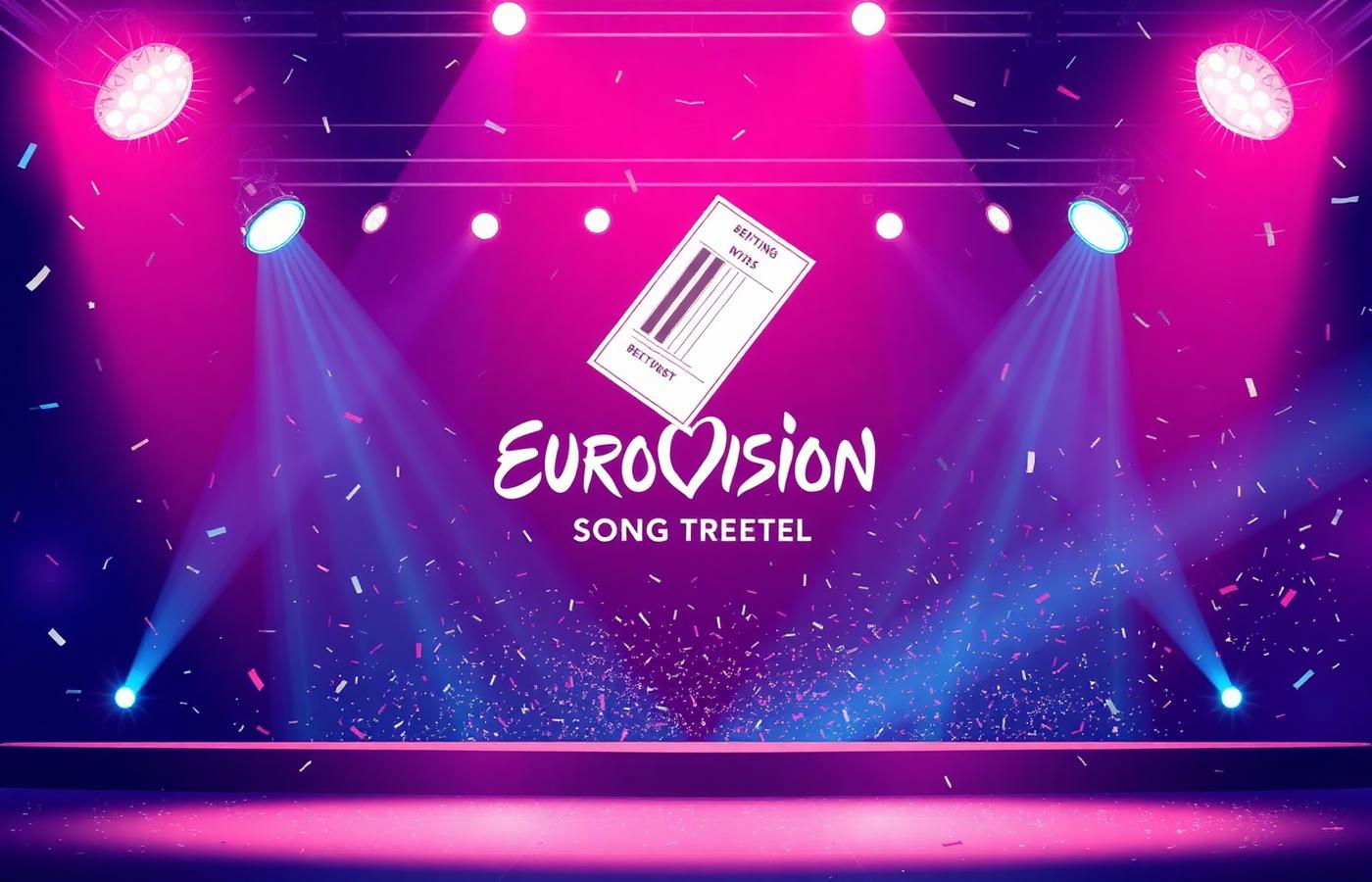 Euroviisujen lavavalot ja vedonlyöntilappu